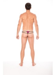 Fournisseur dropshipping Mini string magenta pour homme en forme de goutte avec sur les côtés des ficelles de maintien.