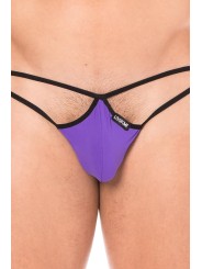 Fournisseur dropshipping Mini string violet pour homme en forme de goutte avec sur les côtés des ficelles de maintien.