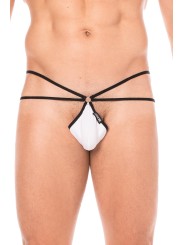 Fournisseur dropshipping Mini String sexy blanc pour homme avec poche en forme de goutte