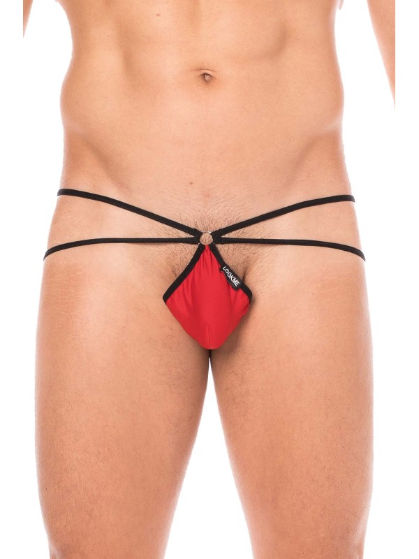 Fournisseur dropshipping Mini String sexy rouge pour homme avec poche en forme de goutte