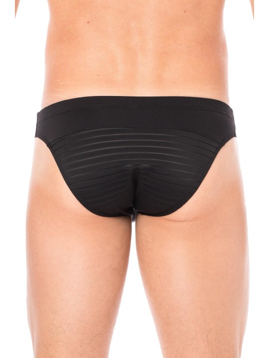 Grossiste dropshipping slip homme sexy noir très confortable rayé opaque et transparent