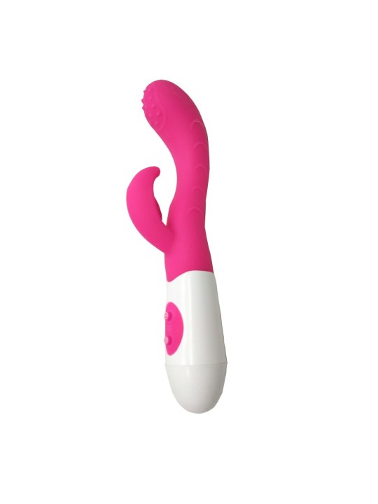 Fournisseur en dropshipping en vibromasseur rabbit rose avec 30 modes de vibration et avec picots.