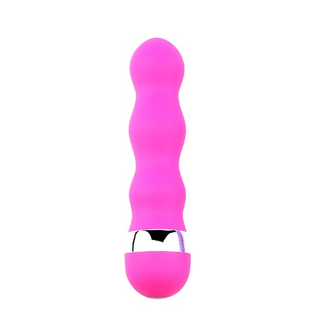 Fournisseur en dropshipping en mini vibromasseur rose avec une forme ondulée pour des plaisir plus intenses.