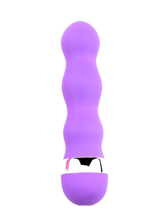 Fournisseur en dropshipping en mini vibromasseur violet avec une forme ondulée pour des plaisir plus intenses.