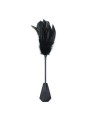 votre grossiste en dropshipping Dreamy Fetish avec cette cravache noire de 48 cm avec un embout fessées et un embout plumes.