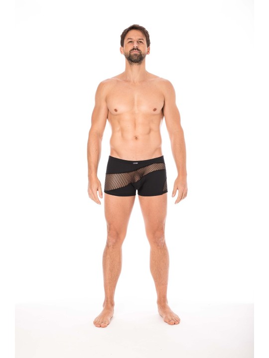 Grossiste lingerie masculine dropshipping : boxer noir opaque et transparent