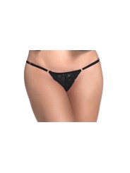 Distributeur en string dentelle noire de la marque Mapalé, string sexy et minimaliste