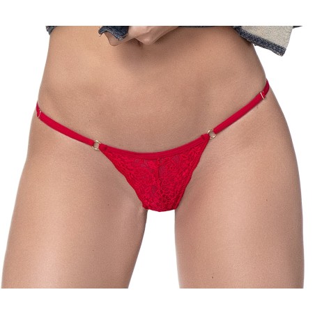 Distributeur en string dentelle rouge de la marque Mapalé, string sexy et minimaliste