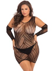 Nuisette effet Robe en résille dans un style crochet, pour femme grande taille,  de la marque René Rofé