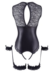 Body ouvert noir aux seins nus de la marque COTTELLI, proposé en dropshipping par votre distributeur CL.DIFFUSION