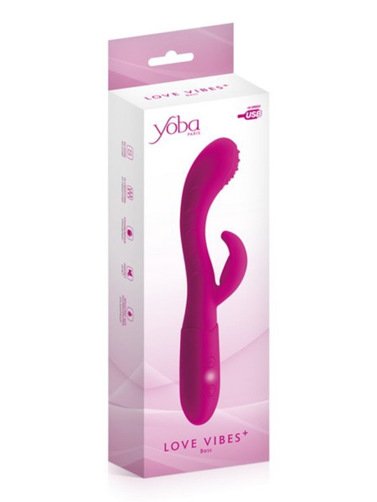 Grossiste dropshipping Yoba, vibromasseur rabbit rose point G 10 programmes rechargeable usb