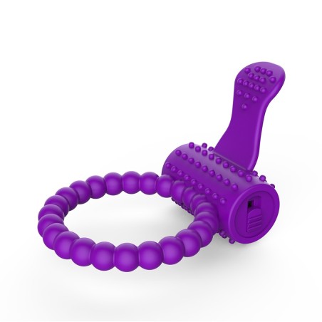 Votre grossiste Dreammy Toys, anneau pénien violet vibrant avec langue picots en dropshipping