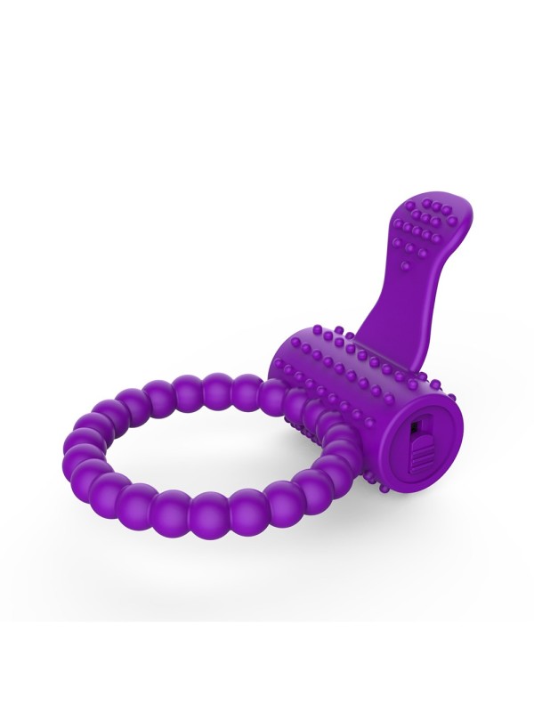 Votre grossiste Dreammy Toys, anneau pénien violet vibrant avec langue picots en dropshipping