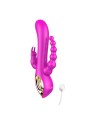 Vibromasseur 3 têtes rabbit rose avec chapelet anal vibrant intégré de chez Dreamy Toys