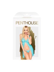 babydoll résille bleu semi transparente de chez votre distributeur Penthouse