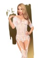 bodystocking blanc en fine résille de la collection de lingerie Penthouse, vente en dropshipping