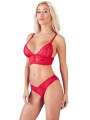 Ensemble soutien-gorge dentelle et sa culotte haute rouge de votre distributeur COTTELLI collection .