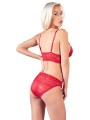 Ensemble soutien-gorge dentelle et sa culotte haute rouge de votre distributeur COTTELLI collection .