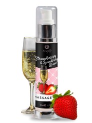 Votre grossiste Secret Play vous propose l'huile de massage fraise et vin pétillant