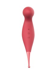 Vibromasseur 2 en 1 rouge, avec 7 modes de vibration et 10 modes de vibration