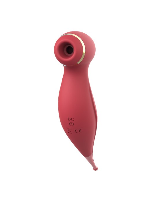 Vibromasseur 2 en 1 rouge, avec 7 modes de vibration et 10 modes de vibration