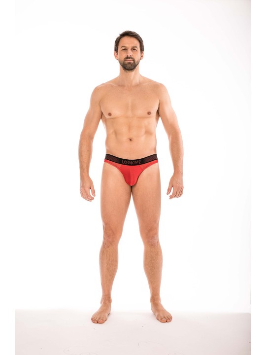 String rouge homme avec ceinture Lookme de chez votre grossiste en lingerie et sous vêtements pour homme.