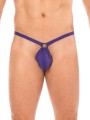 Mini String violet pour Homme avec sa poche "banane' pour une tenue droite de votre pénis distribué par la marque LOOK ME.