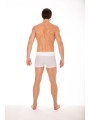 Boxer blanc de la marque LOOKME sous-vêtement pour homme avec large ceinture et formes géométrique.