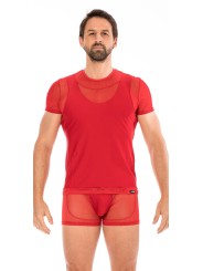 T-shirt rouge pour homme de la collection Midnight de la marque LOOKME, sous-vêtement pour Homme.