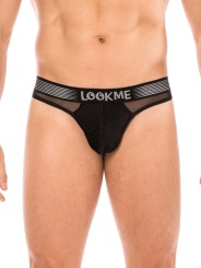 String noirhomme avec ceinture Lookme de chez votre grossiste en lingerie et sous vêtements pour homme.