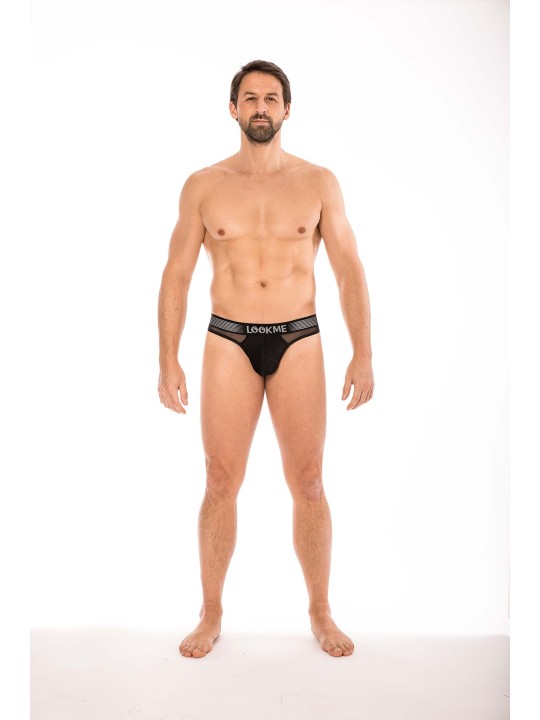 String noirhomme avec ceinture Lookme de chez votre grossiste en lingerie et sous vêtements pour homme.