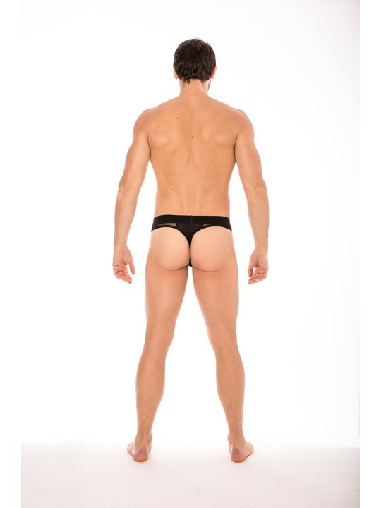 String noirhomme avec ceinture Lookme de chez votre grossiste en lingerie et sous vêtements pour homme.