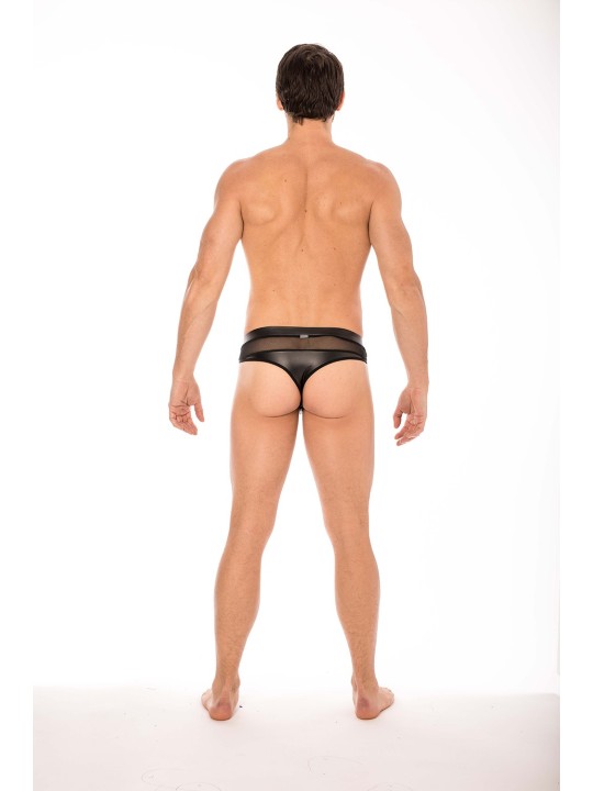 La marque LOOK ME, sous-vêtement pour Homme, avec ce string noir, poche amovible pour laisser apparaitre votre pénis.