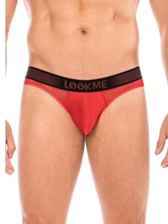 Slip rouge avec ceinture Lookme de chez votre grossiste en lingerie et sous vêtements pour homme.