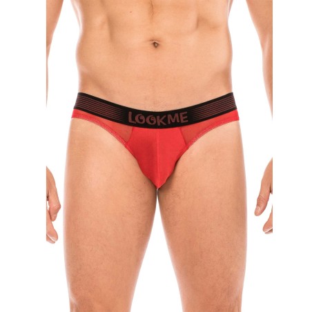 Slip rouge avec ceinture Lookme de chez votre grossiste en lingerie et sous vêtements pour homme.