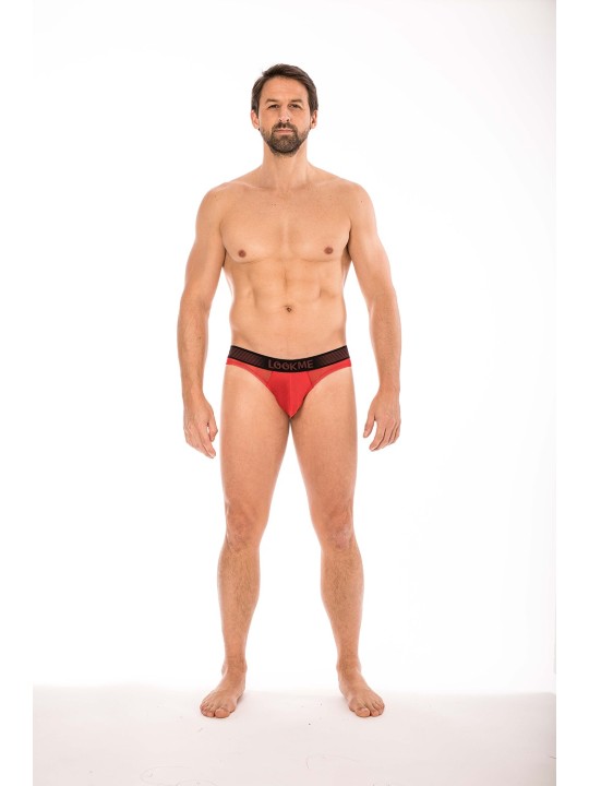 Slip rouge avec ceinture Lookme de chez votre grossiste en lingerie et sous vêtements pour homme.