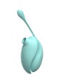 Distributeur coffret sex toys avec stimulateur et oeuf vibrant turquoise télécommandé.