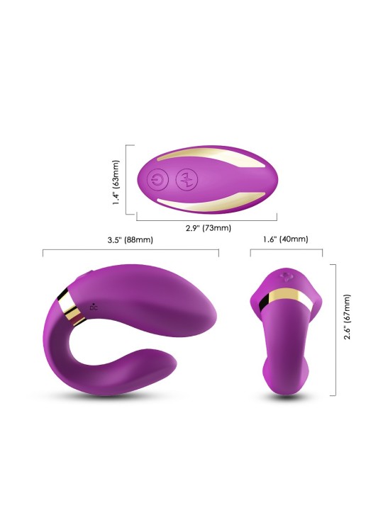 Distributeur sex toys pour couple avec ce vibromasseur violet haut de gamme en silicone double moteur de la marque Dreamy Toys