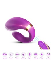 Distributeur sex toys pour couple avec ce vibromasseur violet haut de gamme en silicone double moteur de la marque Dreamy Toys