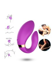 Distributeur sex toys pour couple avec ce vibromasseur violet haut de gamme en silicone double moteur de la marque Dreamy Toys