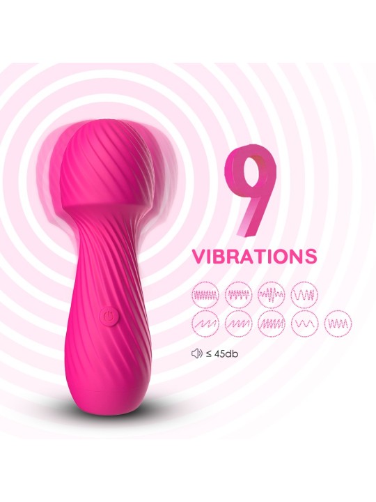 Distributeur de vibromasseur de massage rose en dropshipping avec 9 modes de vibrations, marque Dreamy Toys