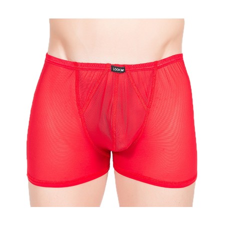 Boxer résille rouge sexy et tendance pour homme