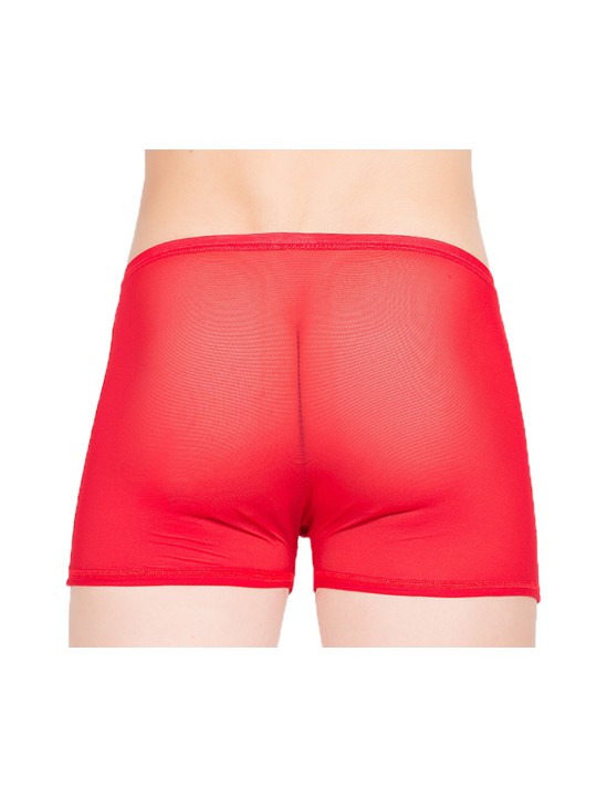 Boxer résille rouge sexy et tendance pour homme