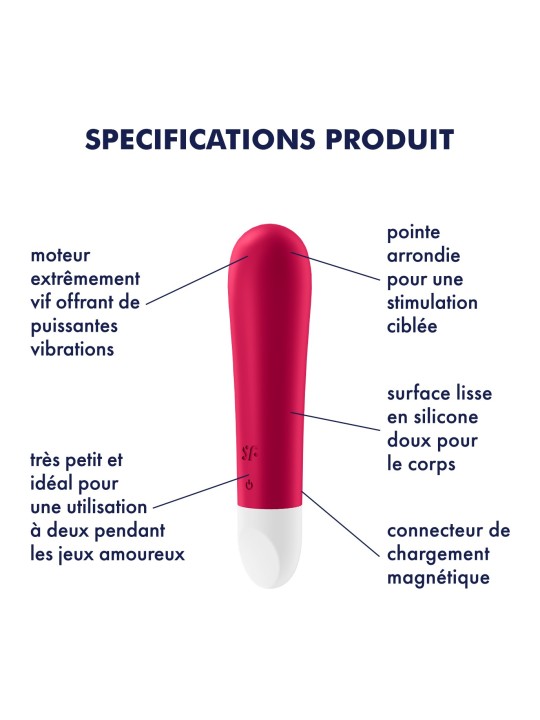 Vibromasseur rouge USB Ultra Power Bullet 1 Satisfyer - CC597731