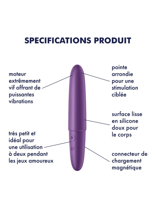 Vibromasseur violet USB Ultra Power Bullet 6 Satisfyer - CC597740