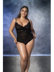 Body, grande taille,  dentelle et fine résille noire de chez votre distributeur, en dropshipping et vente en gros,