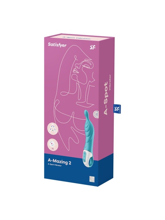 Vibromasseur rainuré Point A couleur turquoise A-Mazing 2 Satisfyer - CC597767