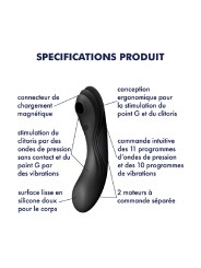 2 en 1 Stimulateur de clitoris et vibromasseur Curvy Trinity Noir 4 Satisfyer - CC597773