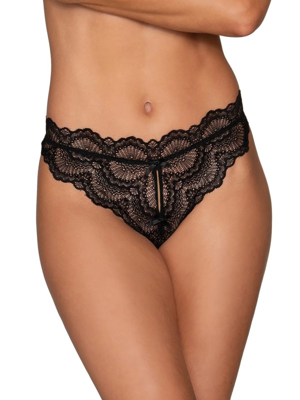 tanga noir ouvert de la collection Dreamgirl, vente en dropshipping et vente en gros pour les professionnels.