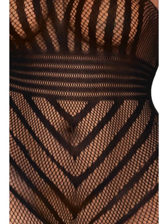 Bodystocking, grande taille,  noir en fine résille de la collection Dreamgirl pour sublimer les silhouette de femmes.